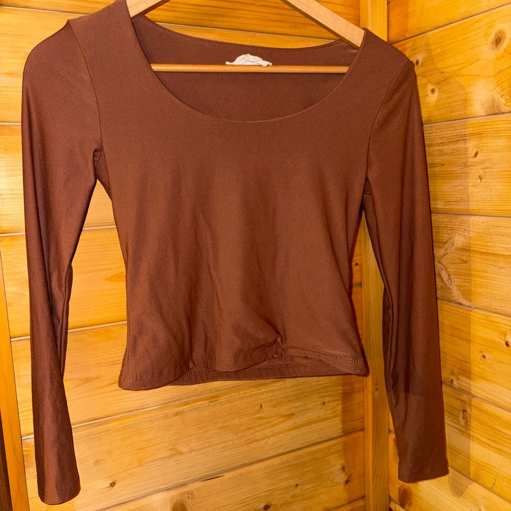 Olive & Oak Chocolate Round neck Long Sleeve Top